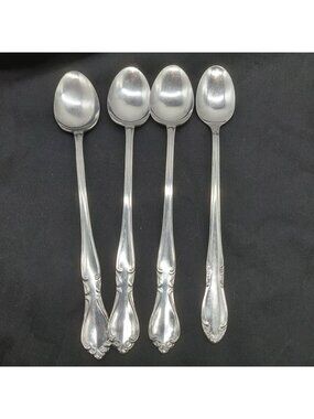 Creon By AMC Ice Tea Spoons 7.5" Stainless Steel Japan Flatware Vintage Lot Of 4